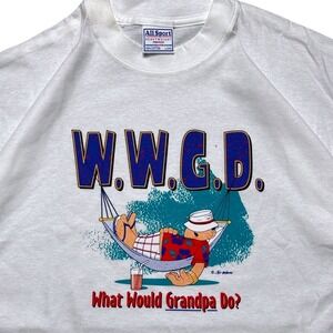 All‎ Sport heavyweight What Would Grandpa Do Graphic T Shirt Mens L White
